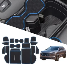 Blue Line Rubber Liner Pads Cup Holder Door Pocket Slot Mat Fits 23-26 CRV CR-V