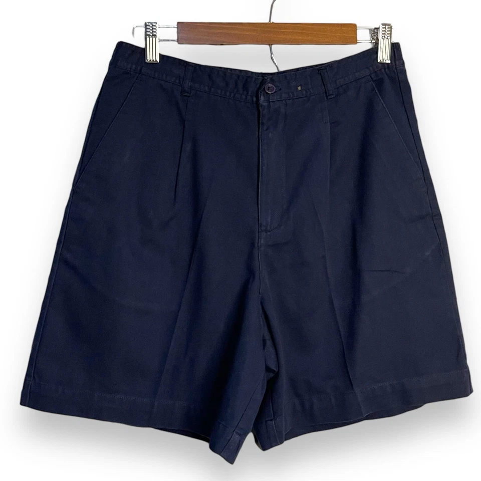 Pantalones Cortos Chinos Ciervo Blanco Para Mujer 10 Bolsillos Azul Marino Retro Preppy Verano Informal Foto 2 de 4