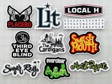 90's Alt Rock Bands Sticker Pack Vinyl (10) SET 6 Smash Sugar Lit Placebo Local