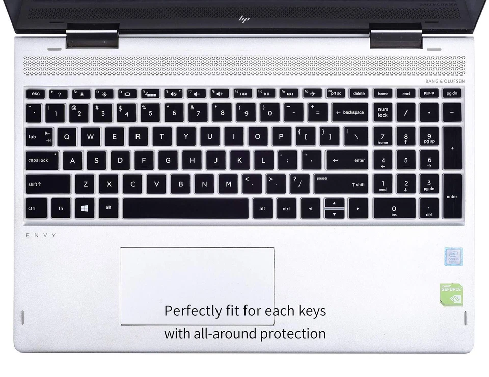 Protector de cubierta de teclado para portátil HP Pavilion Envy X360 2 en 1 15,6" 2019 2018 Foto 2 de 4