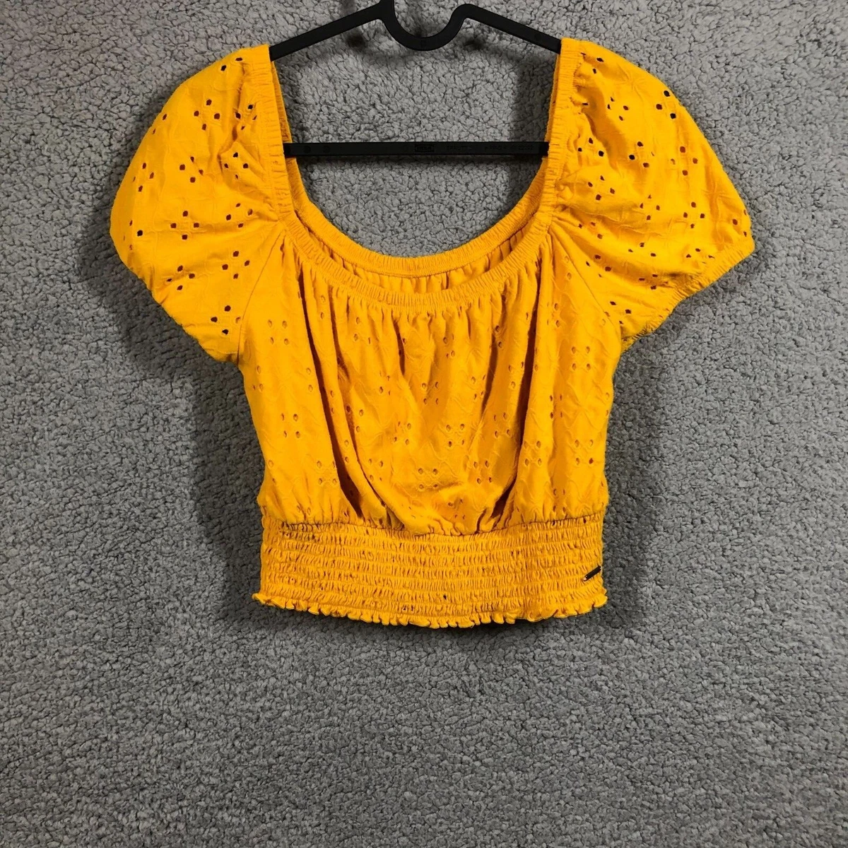 Hollister yellow cheap crop top