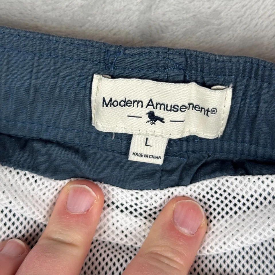 Baús de natação masculinos modernos de diversão grande vermelho branco azul EUA 4º bolso cordão - Imagem 3 de 4