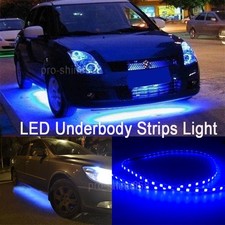 4pcs 10000k Blue Led Strip Under Car Underglow Underbody System Neon Light Kit T 4pcs 10000k Blue Led Strip Under Car Underglow Underbody System Neon Light Kit T
