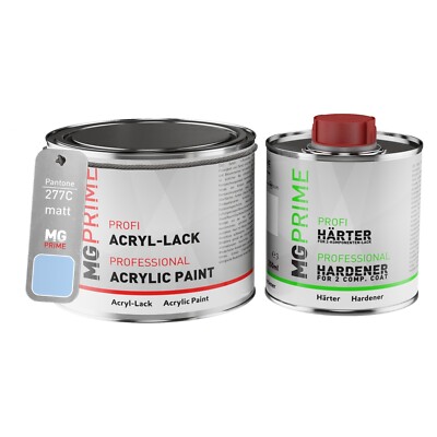 Pantone 277C Blue Acryl Lack matt 0,75 Liter 750 ml Dose inkl. Härter