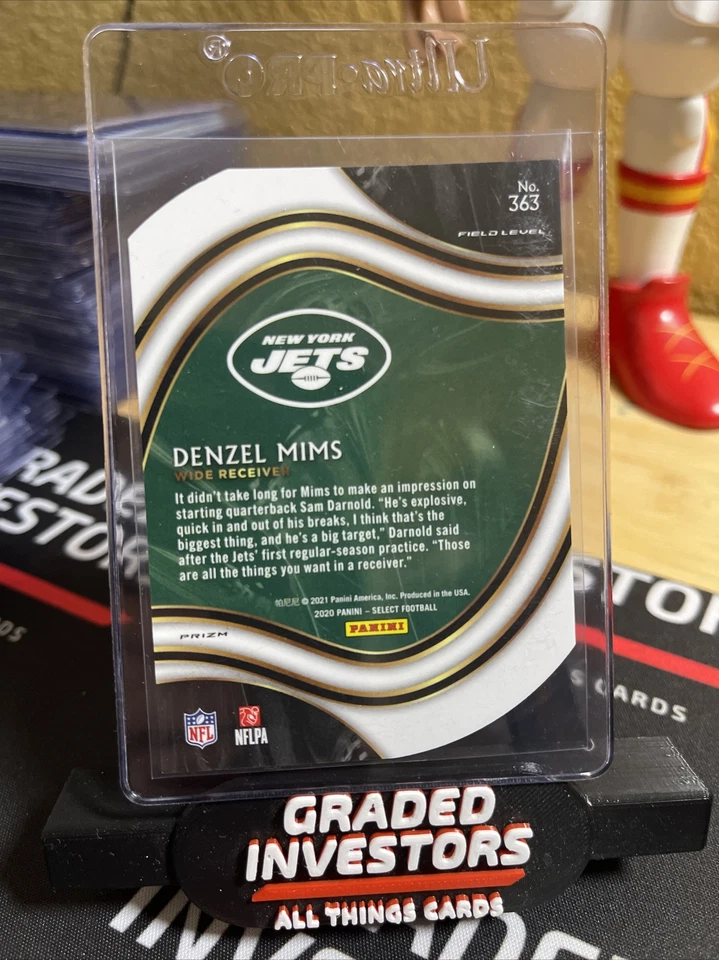 Denzel Mims - 2020 Panini Select - White Prizm Field Level Die-Cut #363 $1 Ship! - Image 2 of 2