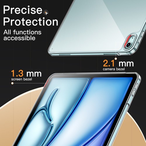 Clear Case for Apple iPad Air 13 Inch Air 11 Pro 13 PC Back Soft TPU Bumper - Picture 5 of 6