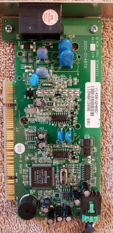 Broadcom 56k V.92 Internal Data/Fax Modem PCI Card BCM94212/U + Cable - Image 2 of 4