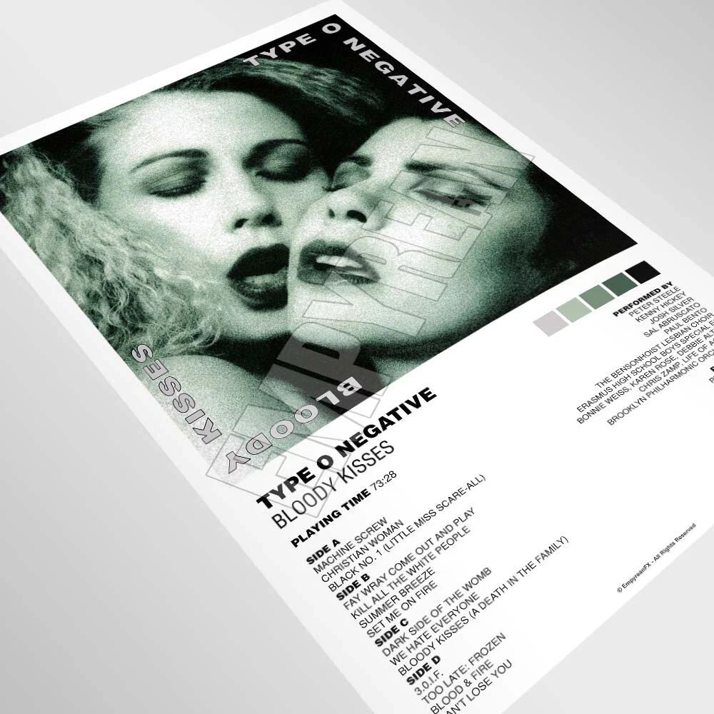 Type O Negative Bloody Kisses Vinyl Record LP Album Poster Art