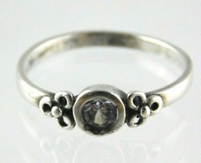 Sterling Silver Round Cut White CZ Solitaire Ring 925 Size 6.5 Cubic Zirconia