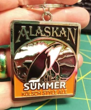 NEW Alaska Keychain - Alaska Brewing Summer Kolsch Style Ale Orca Metal Keyring 