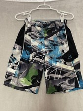 OP OCEAN PACIFIC Boy's Board Shorts Swim Trunks Size Large 10-12 Black Blue