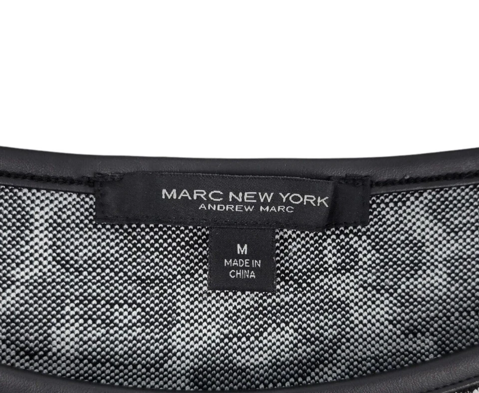 Blusa Andrew Marc New York Estampado Animal Manga Corta Punto Grueso Mediana Foto 2 de 3