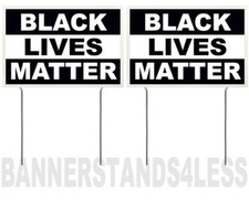 8x12 Inch BLACK LIVES MATTER Yard Sign with Stake kb - 2 PACK