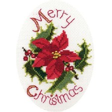 Set di biglietti d'auguri a punto croce Bothy Threads "Stella di Natale e agrifo