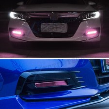 Pink Front Fog Light Drl Overlay Vinyl Decal Tint Film For Honda Accord 2018-20