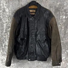 Vintage U2 Wear Me Out Size M Moto Leather Jacket Outdoor Black Brown Zip Lined