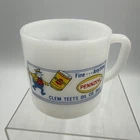 Vintage Federal Pennzoil Motor Oil Mug Clem Teets Advertising Milk Glass Mug