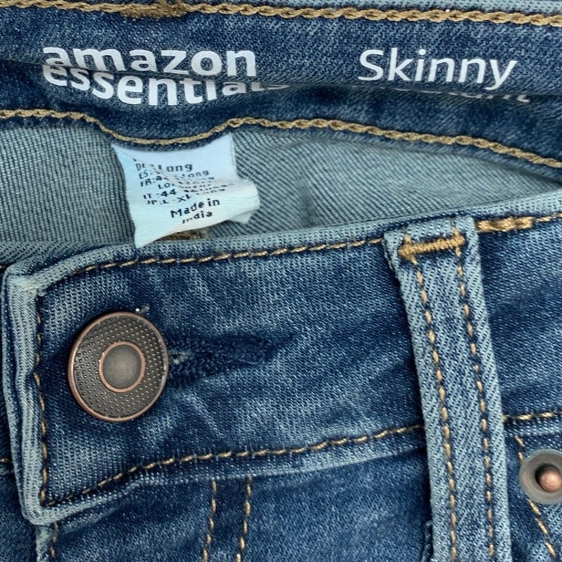 Amazon Essentials Womens Size 8 Long Mid Rise Stretchy Skinny Denim Blue Jeans View 4