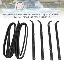 4PCS Door Window Seal Belt Weatherstrip+2PCS Seal Kit For Ford F150 F250 F350 Q