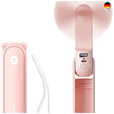 JISULIFE 3-in-1 Ventilator mit Powerbank und Taschenlampe 19H