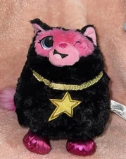 Basic Fun Misfitten Pink Black Kitty Cat Plush Very Soft 9 Inch EUC