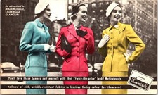Advertising Postcard Pretty Women Dresses Hats Card LAMPL Hartford CT 1951cancel