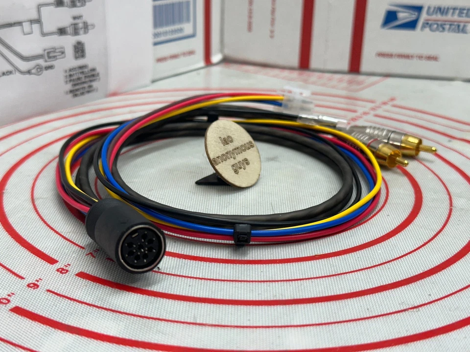 RCA to Female DIN Adapter + 4-pin Molex for ALPINE Vintage Old School # 4096 - Image 2 of 4