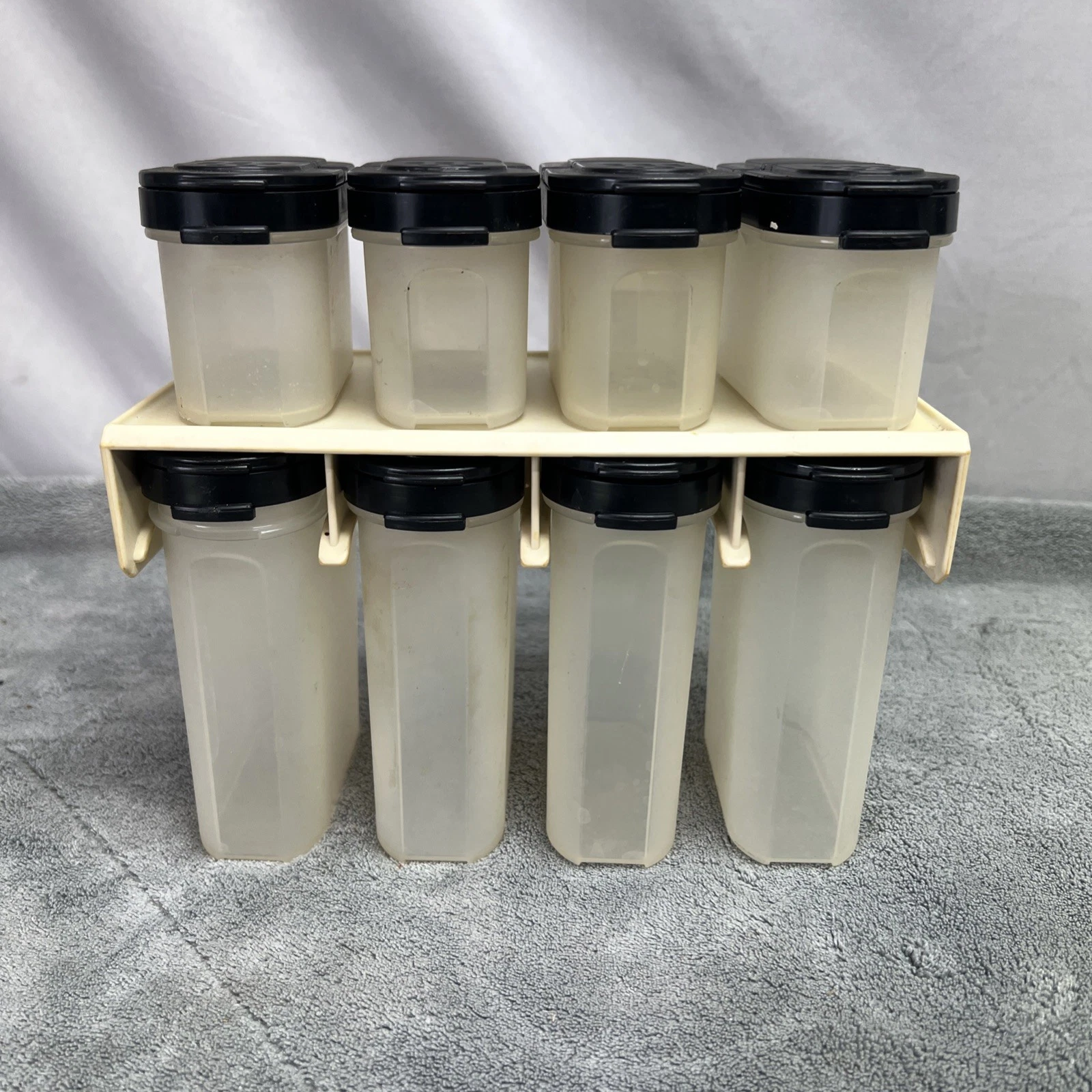 Vintage Tupperware Modular Mates Wall Mounted Spice Rack 1847-4 w/Containers
