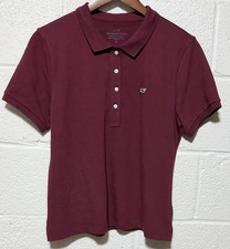 Vineyard Vines Men's Size Medium Crimson SS Heritage Pique Golf Polo