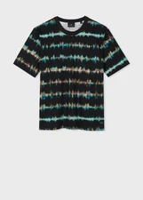 PAUL SMITH PS BLURRED STRIPE ORGANIC COTTON T-SHIRT BLACK LARGE RRP £85 BNWT