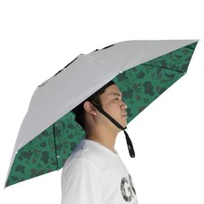 NEW-Vi Fishing Umbrella Hat Folding Large, Silver/Camouflage Wind Vent 