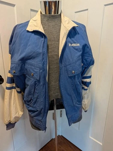 Vintage MBA Manufacturers of Business Apparel Jacket Mens Medium Blue USA Anco - product listing photo