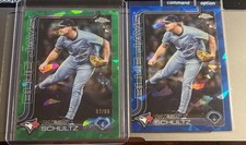 2025 Topps Chrome UPDATE SAPPHIRE Paxton Shultz Green /99 + Base Toronto RC