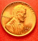 1942-D Lincoln Wheat Cent Penny GEM RED BU From an Original Bank Roll