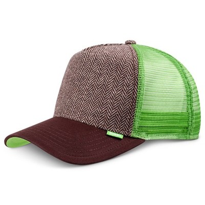 DJINNS   HFT TRUCKER CAP DRMTM Rib Stop Funk So Spotted Tweed Cut Mesh Hat Kappe