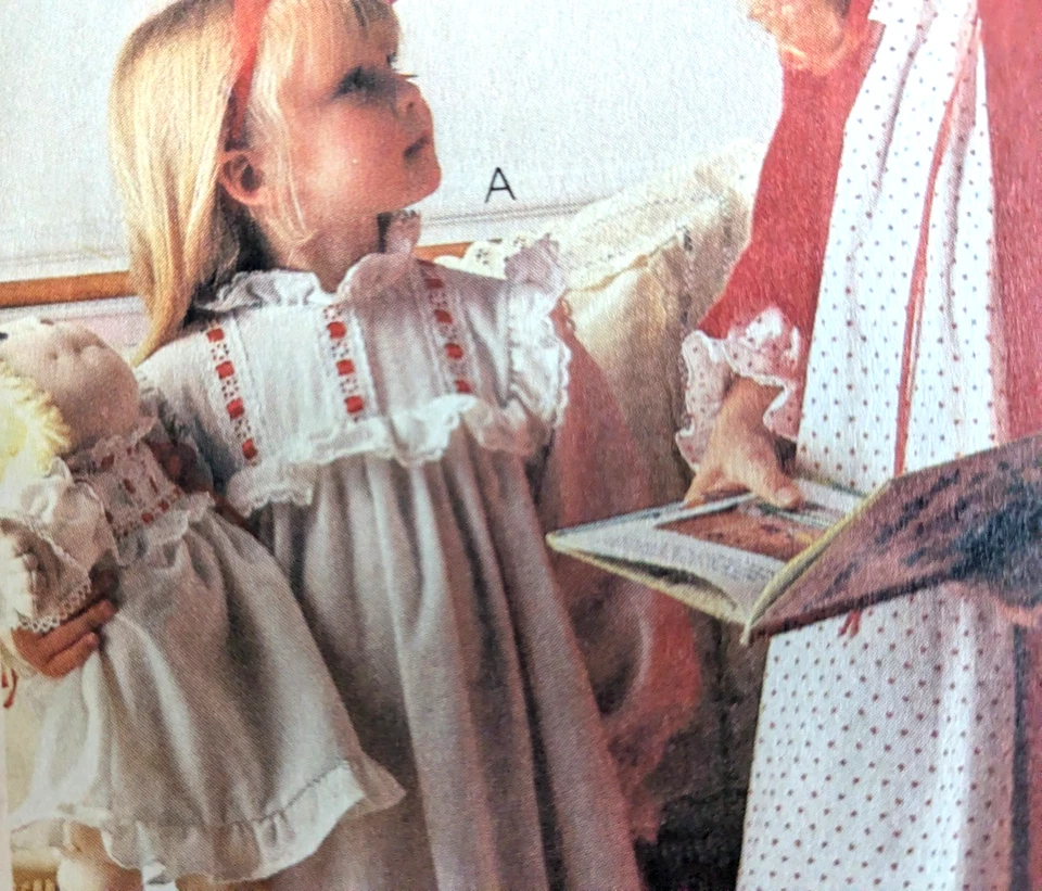 McCall's 2190 Sewing Pattern Girl's Nightgown & Robe Sz 8-10, 16" Doll Nightgown - Image 2 of 4