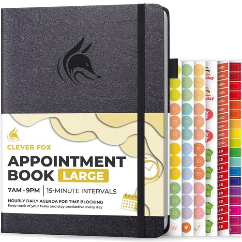 Clever Fox Appointment Book – Hourly Schedule Planner with 15-Minute Incremen... - 第 1/6 張圖片