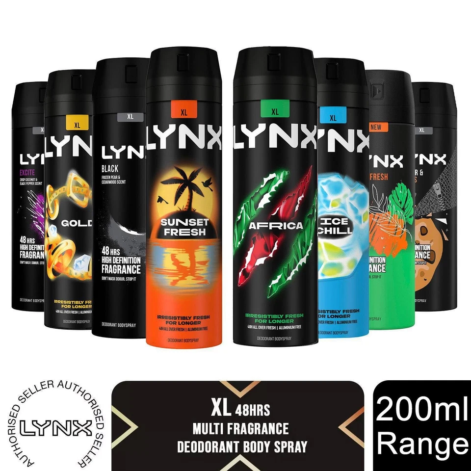 Lynx XL 48-Hour Odour Protection Body Spray Deodorant, 3 or 6 Pack, 200ml