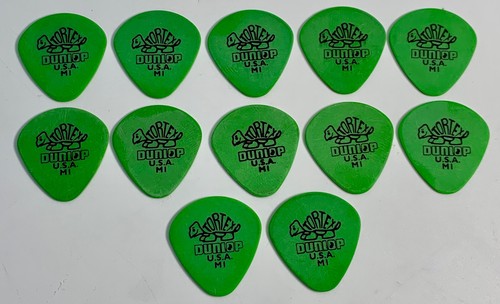 12 Pack Dunlop Tortex Jazz Flat Picks Medium Q12 10W8 Green