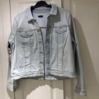Light Blue M&Co Denim Stretch Jacket Size 18 Worn Once - Image 1 of 4