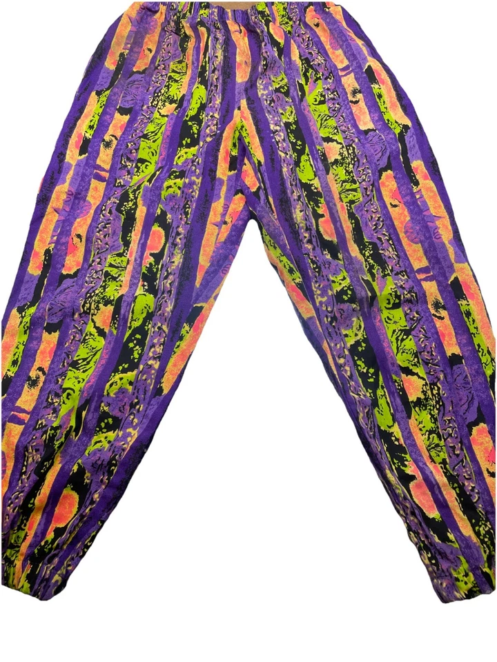Pantalones Cherokee Baggyz Estilo Juvenil Puff MC Hammer Jogger Estilo Neón Años 90 Talla S Foto 2 de 4