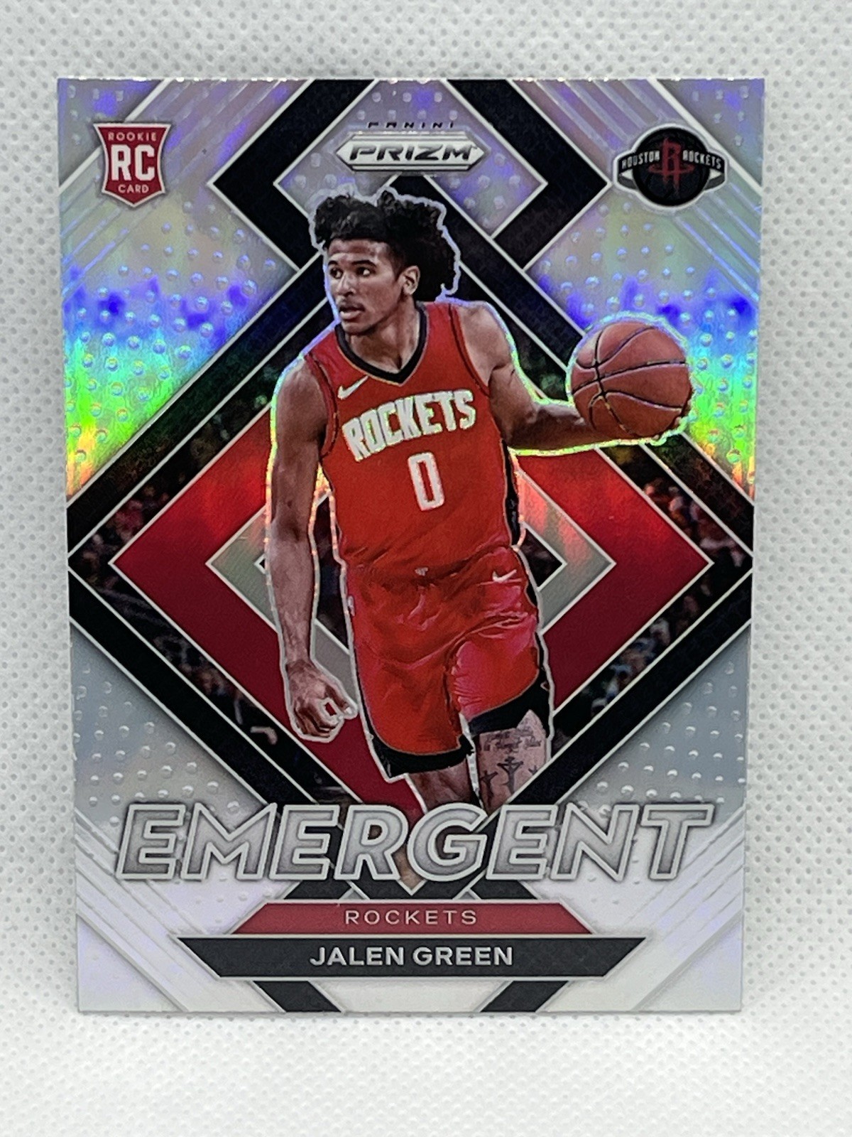 JALEN GREEN Rockets Rookie 2021-22 Prizm Emergent Silver Holo RC
