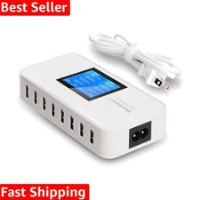 Smart 8-Port Charging Station with Intelligent LCD - Optimized for All Devices