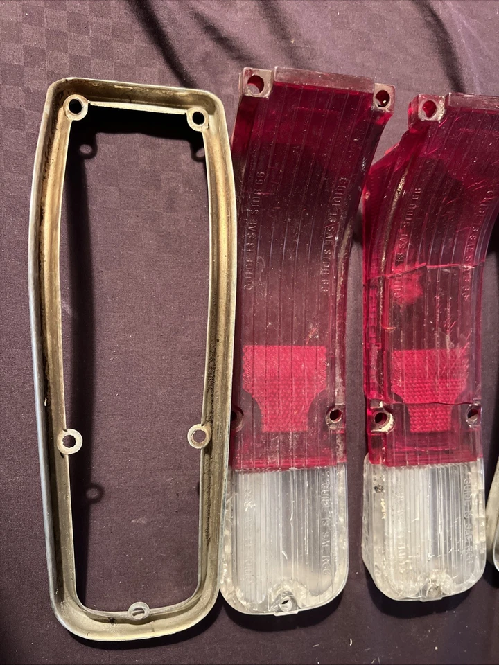 1966 Chevrolet Chevelle Tail Light Lenses And Basils ORIGINAL - Image 2 of 4