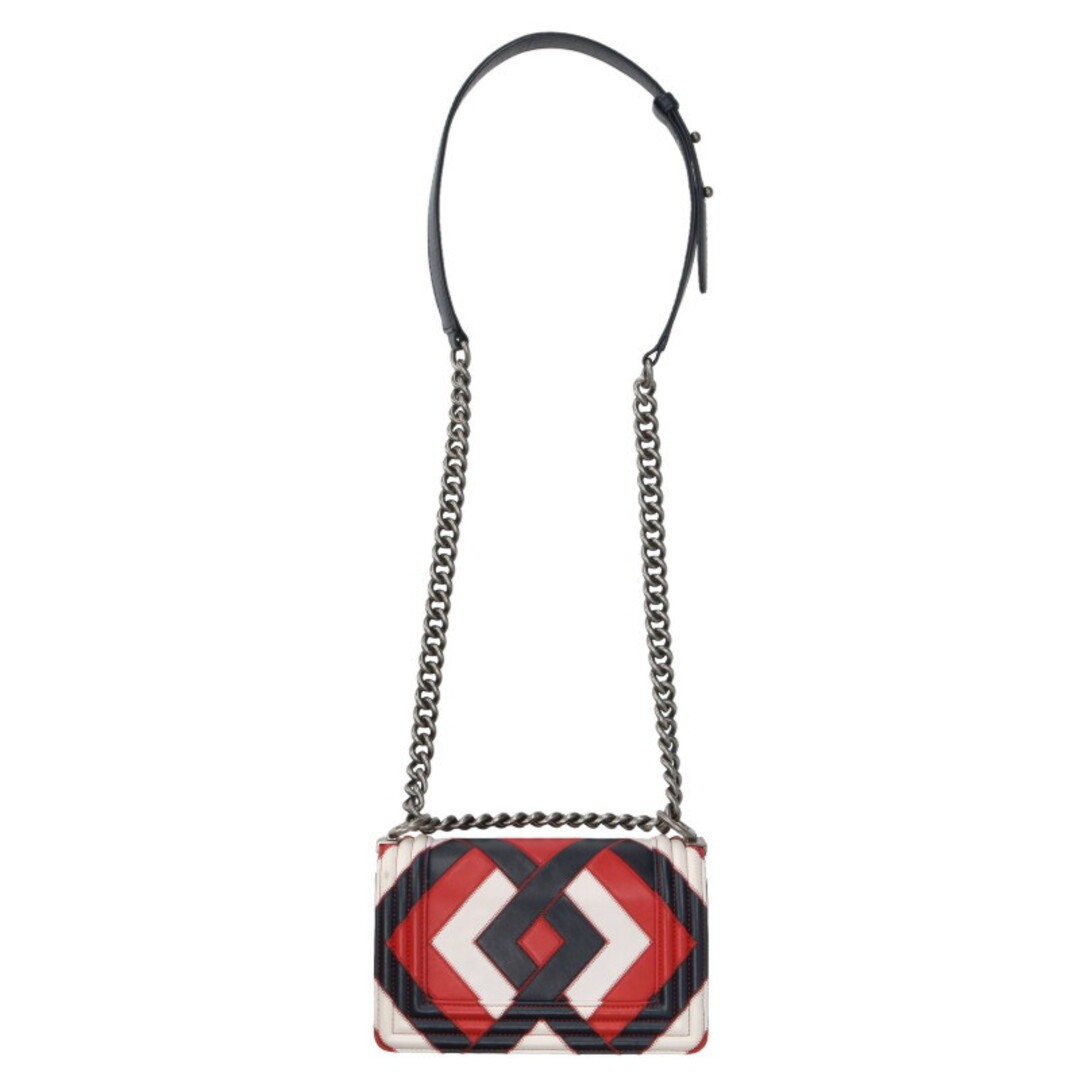 CHANEL Boy 20 Argyle Patchwork Chain Leather Shou… - image 3
