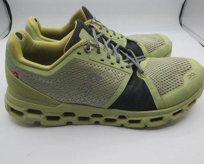 On Running Cloudstratus Shoes Mens Size 10.5 Green Gray Helion CloudTec Road