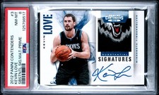 2012 Contenders Kevin Love Jumbo Timberwolves Logo Patch Auto /10 Psa 8 Pop 1/1