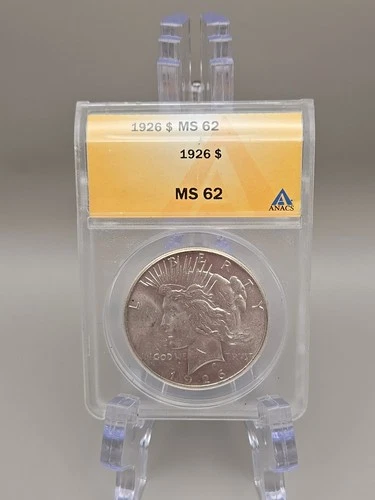 1926 $1 Peace Silver Dollar ANACS MS 62