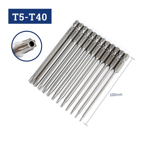 Long Reach Torx Star Hex Security Bit Set Tamper Proof Screwdriver Bits 1/4" - Picture 12 of 65