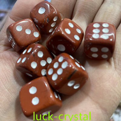 Natural Red Quartz Hand Carved Crystal Dice Healing 5pc ,chuanfu